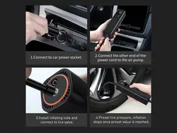 پمپ باد و چراغ‌قوه بیسوس Baseus Super Mini Inflator Pump CRCQ00000