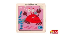 پازل 4 قطعه حیوانات طرح خرچنگ برند بیس مدل plz-219