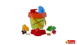 سطل شن بازی درب دار مدل قلعه e12 زرین تویز