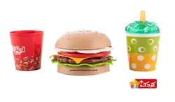 ست فست فود اسباب بازی مدل همبرگر و نوشیدنی زینگو
