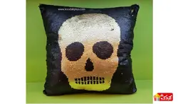 کوسن پولیشی پولک دار طرح اسکلت کد 212 cushion
