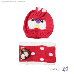 ست کلاه و شال گردن بافتنی کودک مدل خرگوش