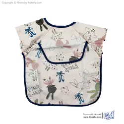 پیش بند نوزادی آستین کوتاه طرح PINK RABBIT