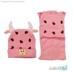 ست کلاه و شال گردن نوزادی مدل COW