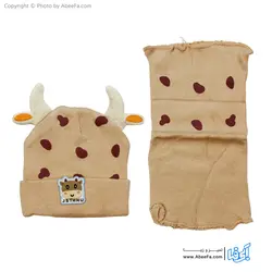 ست کلاه و شال گردن نوزادی مدل COW