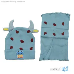 ست کلاه و شال گردن نوزادی مدل COW