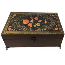 جعبه چوبی پذیرایی گل و مرغ مدل پایه دار 2030