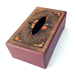 ست سطل و جعبه دستمال کاغذی طرح گل و مرغ