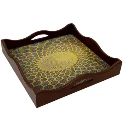 سینی چوب و رزین طرح اسلیمی کد335