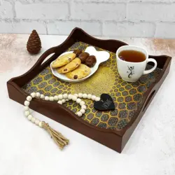 سینی چوب و رزین طرح اسلیمی کد335
