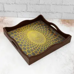 سینی چوب و رزین طرح اسلیمی کد335
