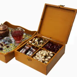 سینی و جعبه پذیرایی طرح کاشی