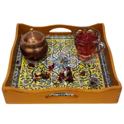 سینی و جعبه پذیرایی طرح کاشی