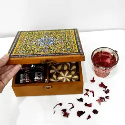 سینی و جعبه پذیرایی طرح کاشی