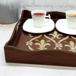 سینی چوب و رزین طرح شابلون کد30