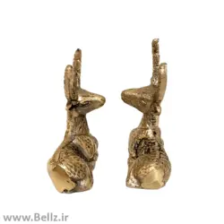 مجسمه جفت گوزن نشسته برنجی