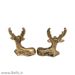 مجسمه جفت گوزن نشسته برنجی