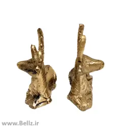 مجسمه جفت گوزن نشسته برنجی