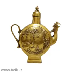 قوری (گلاب پاش) برنزی - نقش طاووس - (کد۲)