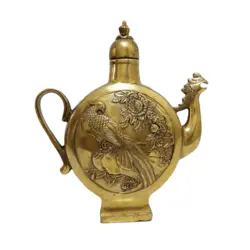 قوری (گلاب پاش) برنزی - نقش پرنده