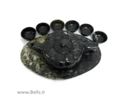 ست قوری و سینی سنگ یشم