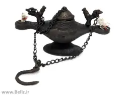 چراغ پیسوز برنجی ۲ شعله - طرح ۲