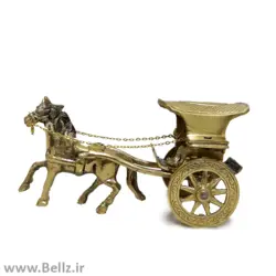 مجسمه کالسکه اسب برنجی