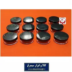 ظرف و قوطی کریستال کرم و ژل گرد 20 گرم درب مشکی فروش تک و تعداد PZJ-025