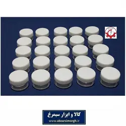 ظرف و قوطی کریستال کرم و ژل گرد ۵ گرم درب سفید فروش تک و تعداد PZJ-020