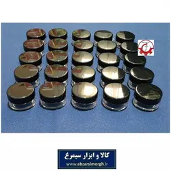 ظرف تستر و قوطی کریستال کرم و ژل گرد ۵ گرم درب مشکی فروش تک و تعداد PZJ-022