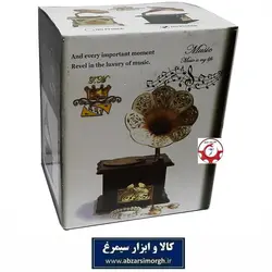 گرامافون دکوری مدل PF066B رومیزی طرح چوب با جعبه HTI-003