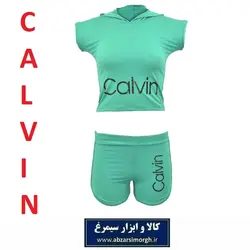 ست نیم تنه و شلوارک ورزشی زنانه Calvin کلوین فری سایز + هدیه سیمرغ VLV-004