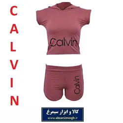 ست نیم تنه و شلوارک ورزشی زنانه Calvin کلوین فری سایز + هدیه سیمرغ VLV-004