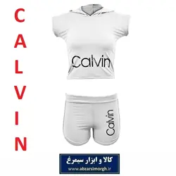 ست نیم تنه و شلوارک ورزشی زنانه Calvin کلوین فری سایز + هدیه سیمرغ VLV-004