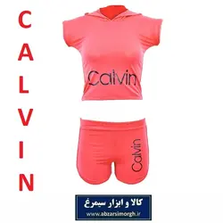 ست نیم تنه و شلوارک ورزشی زنانه Calvin کلوین فری سایز + هدیه سیمرغ VLV-004