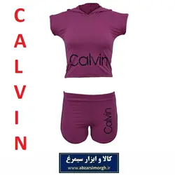 ست نیم تنه و شلوارک ورزشی زنانه Calvin کلوین فری سایز + هدیه سیمرغ VLV-004