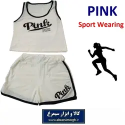 ست نیم تنه و شلوارک ورزشی زنانه Pink پینک + هدیه سیمرغ VLV-005