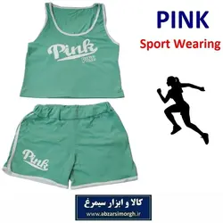 ست نیم تنه و شلوارک ورزشی زنانه Pink پینک + هدیه سیمرغ VLV-005
