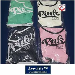 ست نیم تنه و شلوارک ورزشی زنانه Pink پینک + هدیه سیمرغ VLV-005