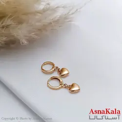 گوشواره زنانه ژوپینگ مدل حلقه ای قلب کد GSH1590W - اسنا کالا