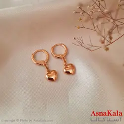 گوشواره زنانه ژوپینگ مدل حلقه ای قلب کد GSH1590W - اسنا کالا