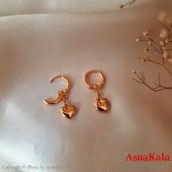 گوشواره زنانه ژوپینگ مدل حلقه ای قلب کد GSH1590W - اسنا کالا