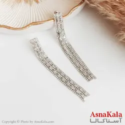 گوشواره جواهر جدید زنانه استیل مدل آویز نگین دار کد GSH15362W