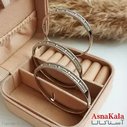 دستبند ژوپینگ اصل زنانه مدل سه لاین نقره ای کد DSB18260W