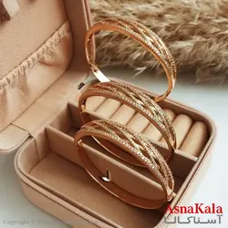 دستبند ژوپینگ اورجینال زنانه مدل نگین دار حصیری کد DSB18270W