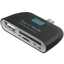 رم ریدر و کارت خوان چند کاره تایپ C مدل UTC3-1 پشتیبانی از USB 3.1 با سرعت 10Gbps با قابلیت خواندن انواع مموری