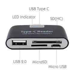 رم ریدر و کارت خوان چند کاره تایپ C مدل UTC3-1 پشتیبانی از USB 3.1 با سرعت 10Gbps با قابلیت خواندن انواع مموری