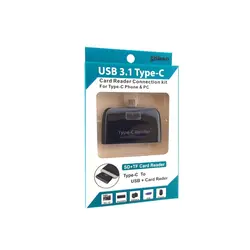 رم ریدر و کارت خوان چند کاره تایپ C مدل UTC3-1 پشتیبانی از USB 3.1 با سرعت 10Gbps با قابلیت خواندن انواع مموری