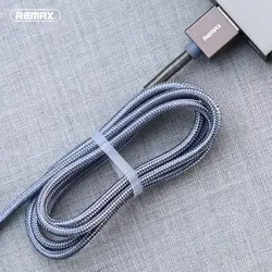 کابل 2.4 آمپر دیتا و فست شارژ کج USB به لایتنینگ ریمکس مدل RC 119i – Ranger-90Degree مناسب برای محصولات اپل دو سر فنری و تقویت شده با بافت کنفی بافته شده با سری آلومینیومی 90 درجه و طول 1 متر