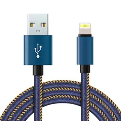 کابل بلند دیتا و فست شارژ لایتنینگ 2 متری JLW برای محصولات اپل با پوشش چند لایه چرمی دوخته شده و با سری های آلومینیومی ضد اکسیداسیون با ضمانت 6 ماهه